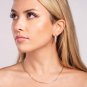 18K Gold Plated inside Out Crystal Hoop Earrings for Women