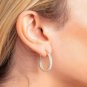 18K Gold Plated inside Out Crystal Hoop Earrings for Women