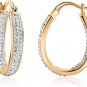 18K Gold Plated inside Out Crystal Hoop Earrings for Women