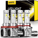 AUXITO 9005 H11 LED Bulbs Combo, 30000LM 6500K Cool White, Wireless HB3 H8 H9 LE