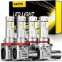 AUXITO 9005 H11 LED Bulbs Combo, 30000LM 6500K Cool White, Wireless HB3 H8 H9 LE