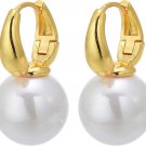 Pearl Drop Earrings, 14Mm Elegant Big Pearl Earrings for Women, 925 Sterling Sil