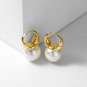 Pearl Drop Earrings, 14Mm Elegant Big Pearl Earrings for Women, 925 Sterling Sil