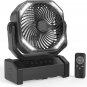 20000Mah Camping Fan with LED Light, Auto-Oscillating Desk Fan with Remote & Hoo