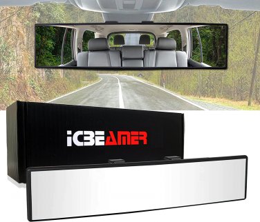 10.6" Car Rear View Mirror, HD Clear Tint, Panoramic Wide Angle Convex Surface,