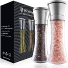 Fillable Stainless Steel Grinder Set, Adjustable Coarseness Salt and Pepper Grin