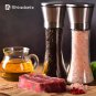 Fillable Stainless Steel Grinder Set, Adjustable Coarseness Salt and Pepper Grin