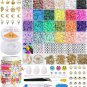 6000Pcs Clay Bead Bracelet Kit,Polymer Flat Beads for Bracelet Making Kit,24 Col