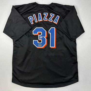 Facsimile Autographed Mike Piazza New York Black Reprint Laser Auto Baseball Jer