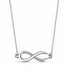 Silver Infinity Necklace Geometric Necklace with Cubic Zirconia Handmade Friends
