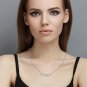 Silver Infinity Necklace Geometric Necklace with Cubic Zirconia Handmade Friends