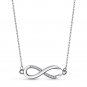 Silver Infinity Necklace Geometric Necklace with Cubic Zirconia Handmade Friends