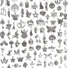 JIALEEY Wholesale Bulk Lots Jewelry Making Silver Charms Mixed Smooth Tibetan Si