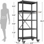 5-Tier Storage Shelves for Storage Heavy Duty Shelving Unit with Wheels Metal Sh