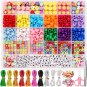 Bead Bracelet Making Kit, Bead Kits for Bracelets Making with Pony Beads, Polyme