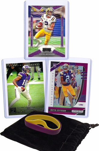 Justin Jefferson Rookie Cards Assorted 3 Card Gift Bundle - Minnesota Vikings Fo