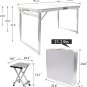 Folding Picnic Table with 4 Stools, Aluminum Table Chair Set for up to 4 Persons