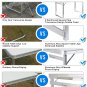 Folding Picnic Table with 4 Stools, Aluminum Table Chair Set for up to 4 Persons