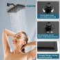 Rain Shower System Matte Black Tub Shower Faucet Set 8 Inch Square Rainfall Show