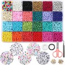 7200Pcs 4Mm Glass Seed Beads for Bracelets Making Kit 300Pcs Alphabet Letter Bea