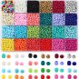 7200Pcs 4Mm Glass Seed Beads for Bracelets Making Kit 300Pcs Alphabet Letter Bea