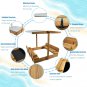 Wooden Sandbox with Cover, Sand Boxes for Kids Outdoor with Lid, Sandbox with 2