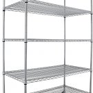 Crescent, Chrome, 48 X 24 X 76, 4000 LBS, Metal Shelves for Storage with Wheels,
