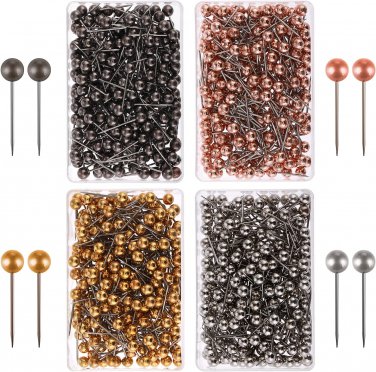 1000 Pcs Push Pins Metallic Color Map Tacks Color Metal Map Push Pins Retro Meta