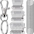 100PCS Swivel Snap Hooks with Key Rings, Premium Metal Swivel Lobster Claw Clasp