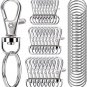 100PCS Swivel Snap Hooks with Key Rings, Premium Metal Swivel Lobster Claw Clasp