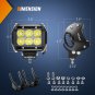 2PCS 18W 1260Lm Spot Driving Fog Light off Road Led Lights Bar Mounting Bracket