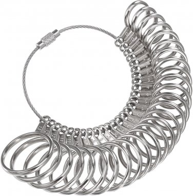 Stainless Steel Finger Sizer Measuring Ring Tool, Size 1-13 with Half Size, 27 P