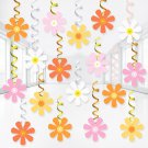 72 Pcs Daisy Flower Hanging Swirls Colorful Daisy Foil Swirls Hanging Daisy Ceil