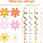 72 Pcs Daisy Flower Hanging Swirls Colorful Daisy Foil Swirls Hanging Daisy Ceil