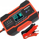 10-Amp Car Battery Charger, 12V and 24V Smart Fully Automatic Battery Charger Ma