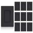 Matte Black Single Pole Decorator Light Switch, 15Amp 120/277V, Paddle Rocker Sw