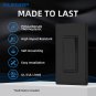 Matte Black Single Pole Decorator Light Switch, 15Amp 120/277V, Paddle Rocker Sw