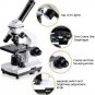 Microscope for Adults Kids, 100X-2000X Compound Microscope with Microscope Slid