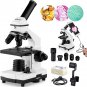 Microscope for Adults Kids, 100X-2000X Compound Microscope with Microscope Slid