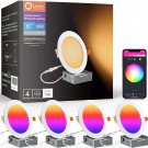 Smart Recessed Lighting 6 Inch Canless LED Recessed Lights 13W 1100Lm Color Chan