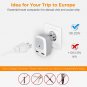 European Travel Plug Adapter 2 Pack, International Power Outlet Adaptor with 2