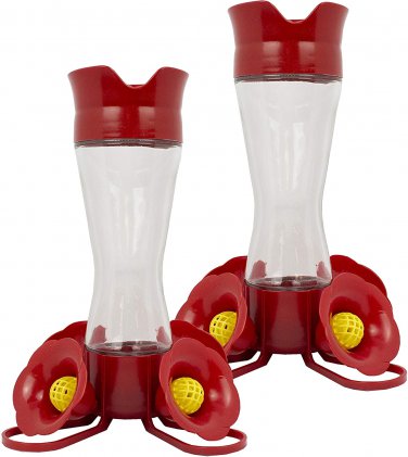 Perky-Pet 203CPBN-2 Pinch-Waist Glass Hummingbird Feeder with Perches, Built-In
