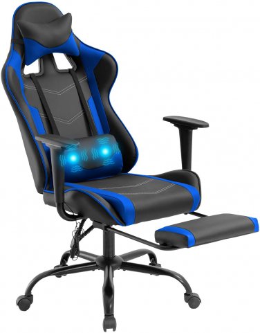 Gaming Chair Office Chair Desk Chair Massage PU Leather Recliner Racing Chair wi