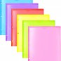 Heavy Duty Plastic Folders with Clear Front Pocket - 6PCS, 3 Pockets Folders wit