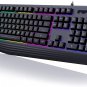 Gaming Keyboard, 7-Color Rainbow LED Backlit, 104 Keys Quiet Light up Keyboard,