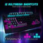 Gaming Keyboard, 7-Color Rainbow LED Backlit, 104 Keys Quiet Light up Keyboard,