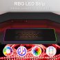 Gaming Desk with LED Lights, 63" Wing-Shaped Computer Desk with RGB Mouse Pad, P
