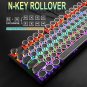 Typewriter Style Mechanical Gaming Keyboard, Black Retro Punk Gaming Keyboard wi