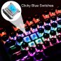 Typewriter Style Mechanical Gaming Keyboard, Black Retro Punk Gaming Keyboard wi