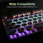 Typewriter Style Mechanical Gaming Keyboard, Black Retro Punk Gaming Keyboard wi